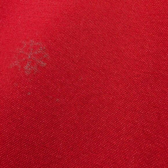 Vintage 50s California hand print red pine‎ cone print tablecloth MCM - Picture 6 of 9